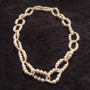 Interlocking Pearl Ring Necklace